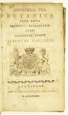 HALLER, ALBRECHT VON. Opuscula sua botanica. 1749